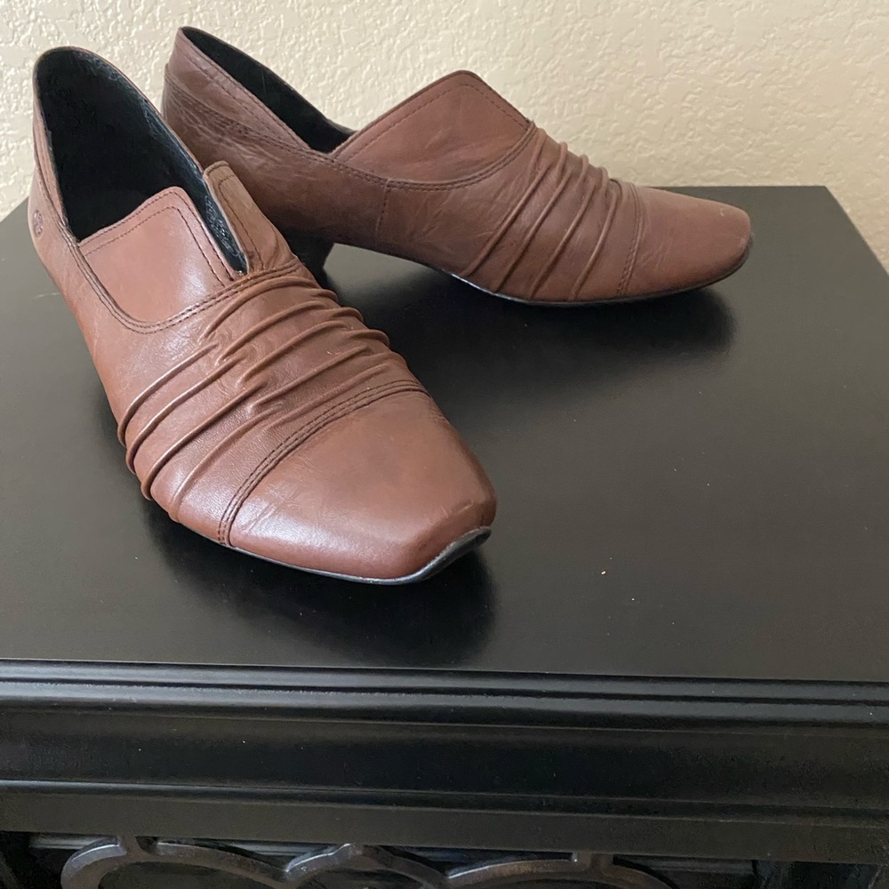 Josef Seibel Brown Flats with Ruched Design